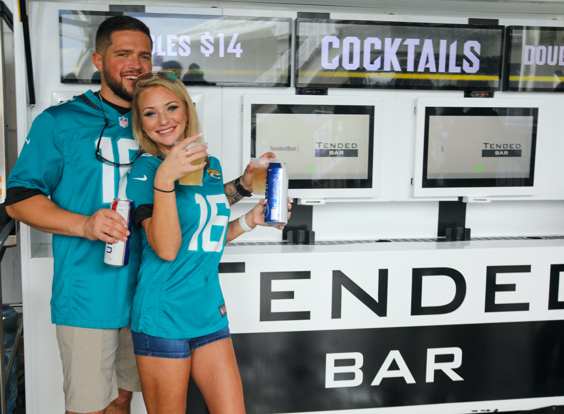 Football fans enjoying cocktails at TendedBar
