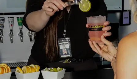 guest enjoying drink that was poured inseconds