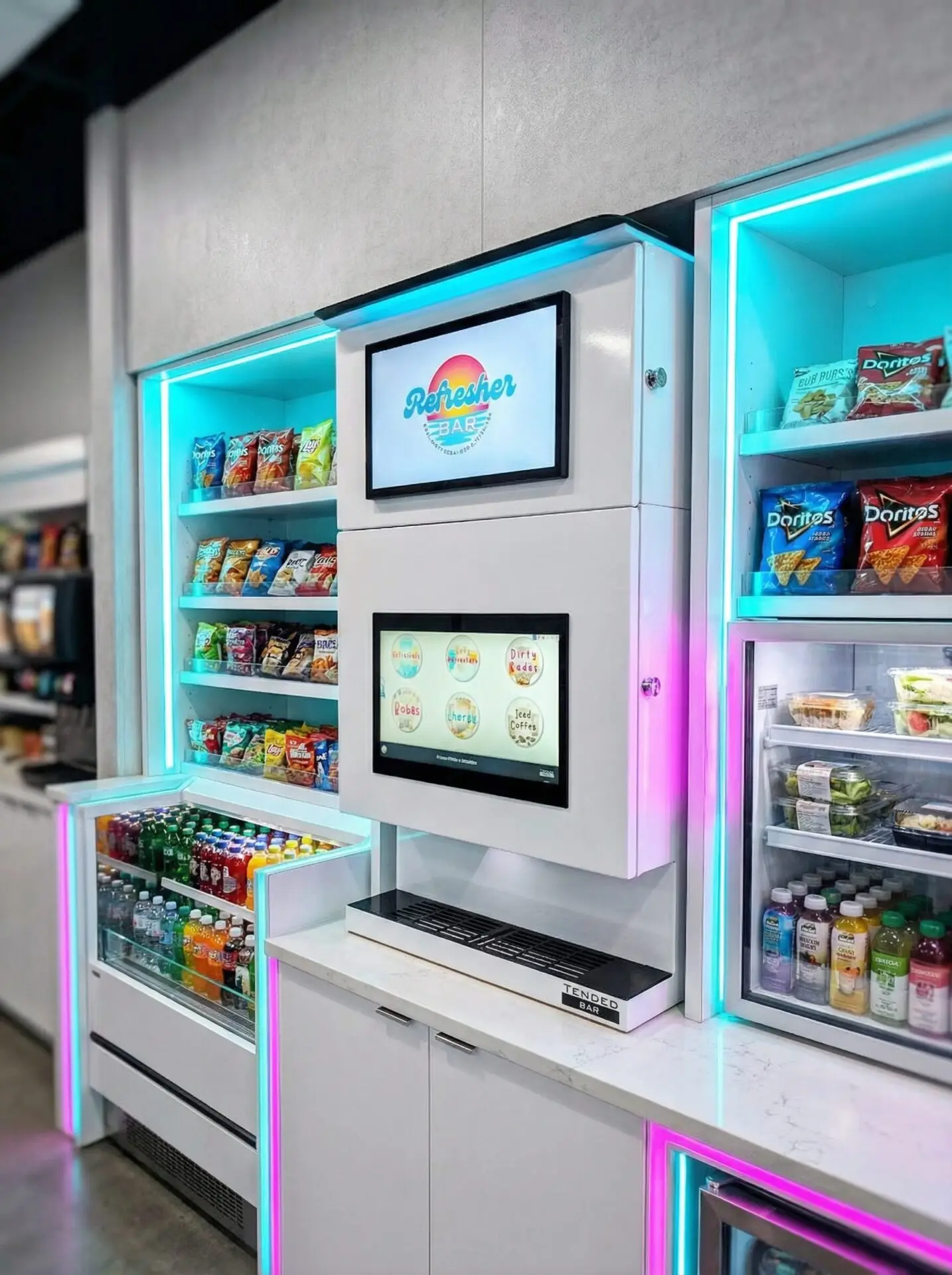 TendedBar Countertop Unit automated drink dispenser with dual touchscreens for cocktails and non-alcoholic beverages