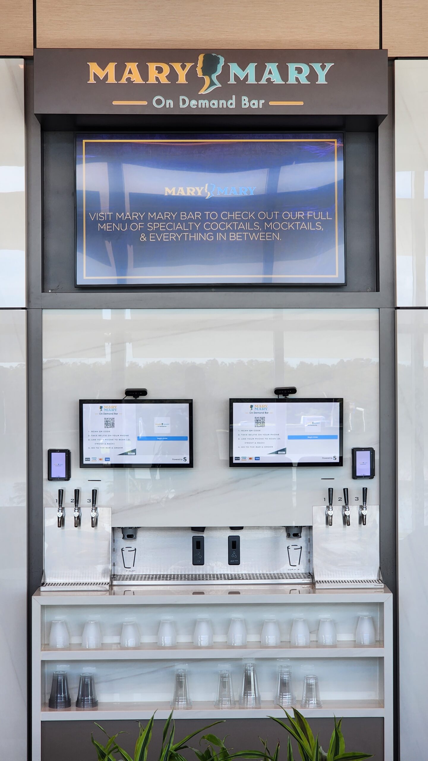 TendedBar automated beverage dispensing unit, clean commercial installation